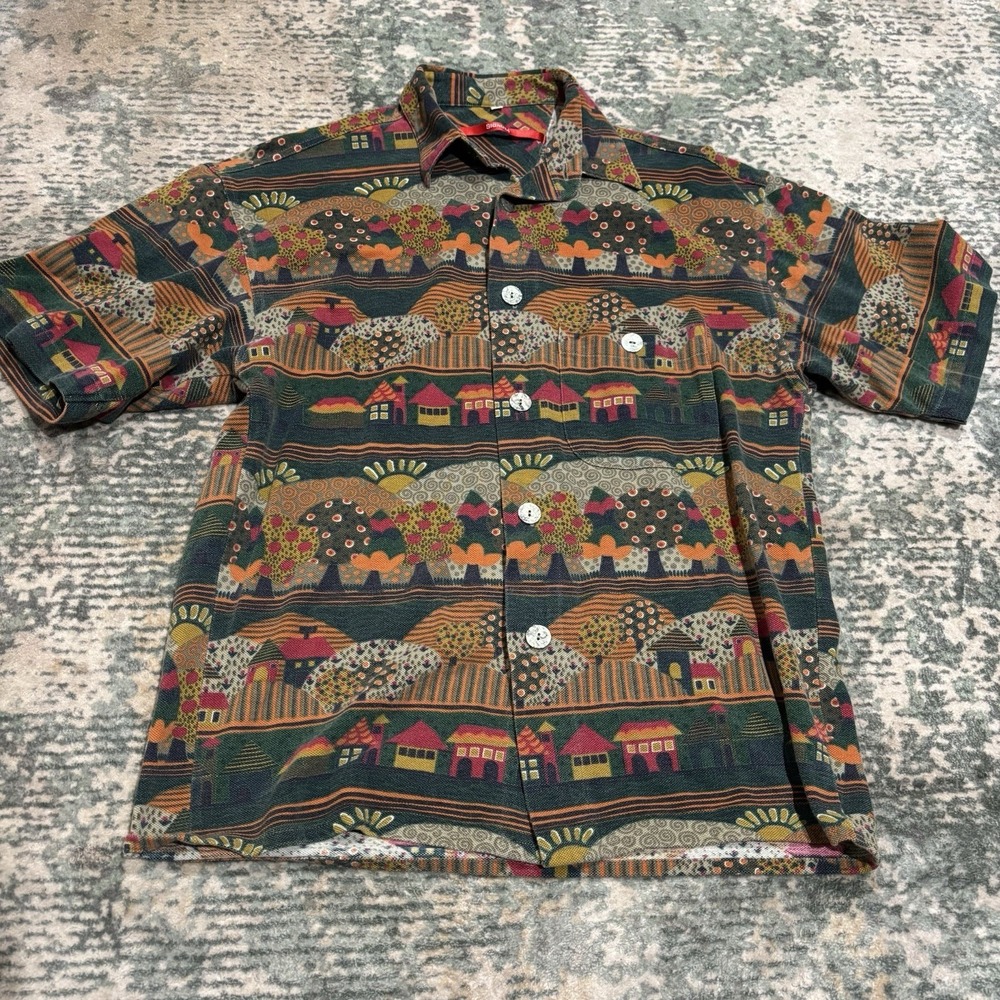 Vintage Signum Village landscape shirt Size Small All Over Print Single Stitch